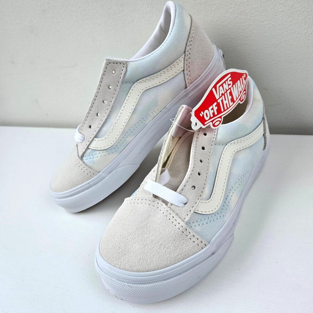 Vans NEW Kids Old Skool Shoes Sneakers White Clouds Youth Sizes 13.5 and 1 NIB